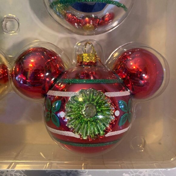 Disney Parks Mickey Mouse Icon Colorful Glass Ornament Set - Picture 4 of 6